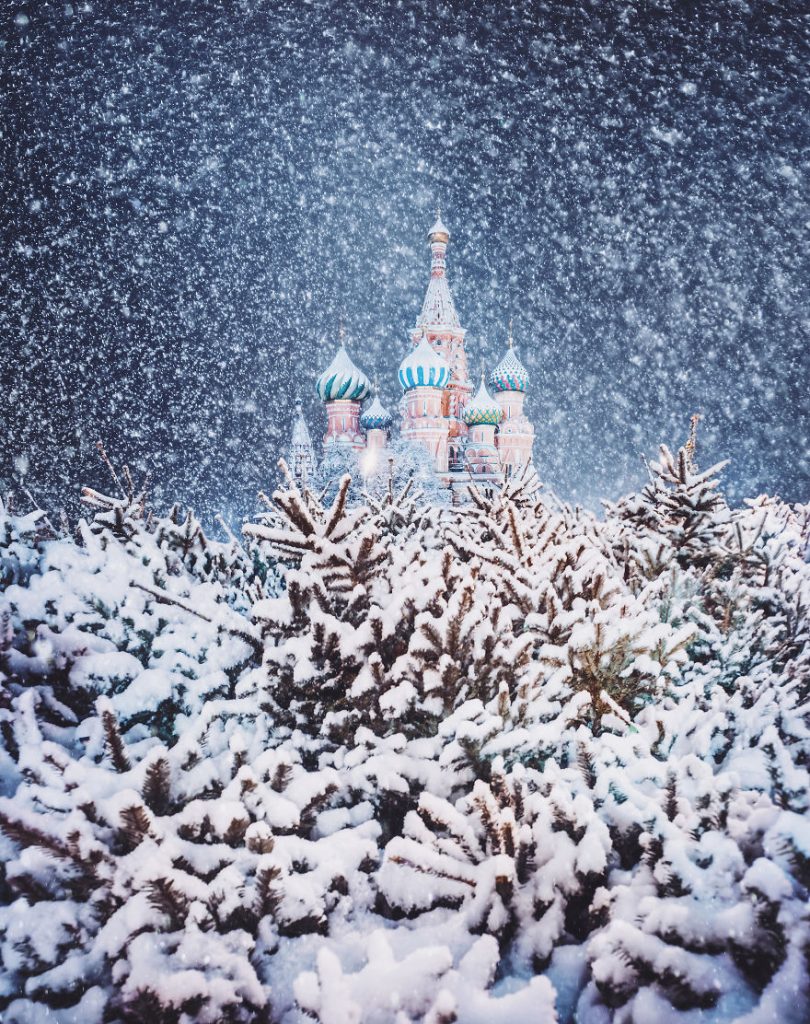 москва в снегу