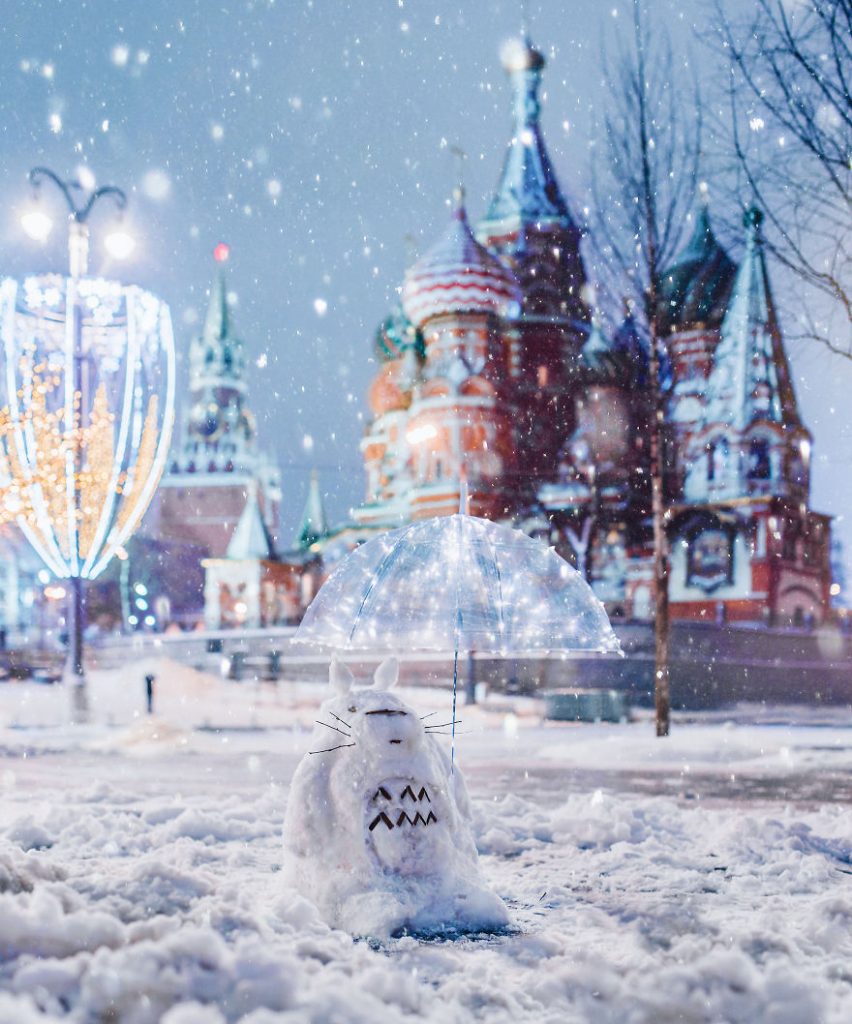 москва в снегу