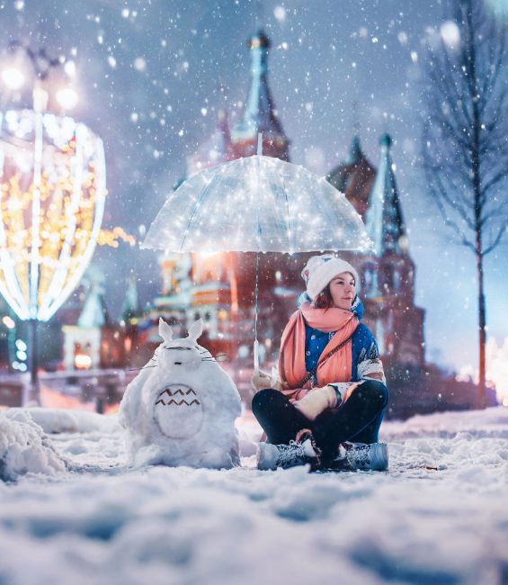 москва в снегу