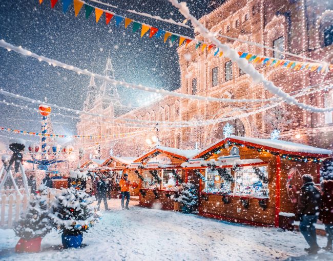 москва в снегу